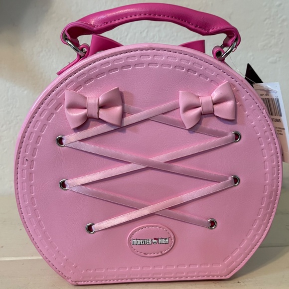 Monster High DRACULAURA Pink Bow Ribbon Crossbody Bag Purse - Picture 2 of 5